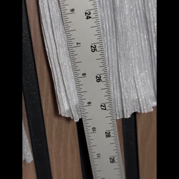 New Joie Pants XS Gray Metallic Pull On Sheer Flowy Stretch Straight Pleated - Picture 5 of 7